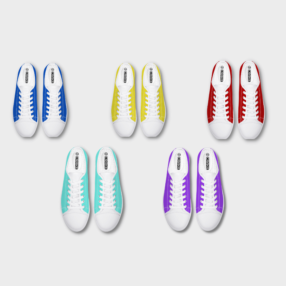 Crakes’s low top plain color laced canvas shoes