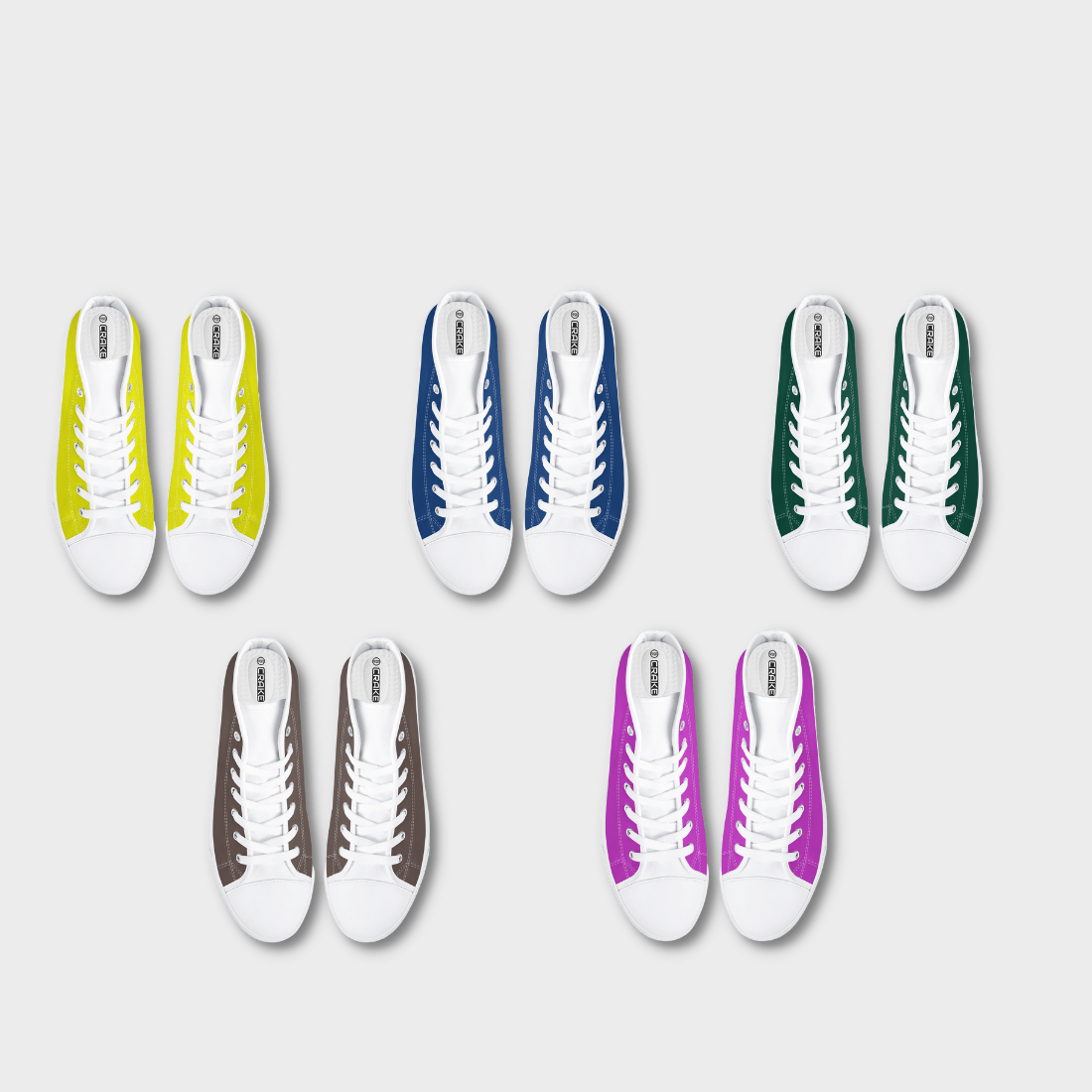 Crakes’s high top plain color laced canvas shoes