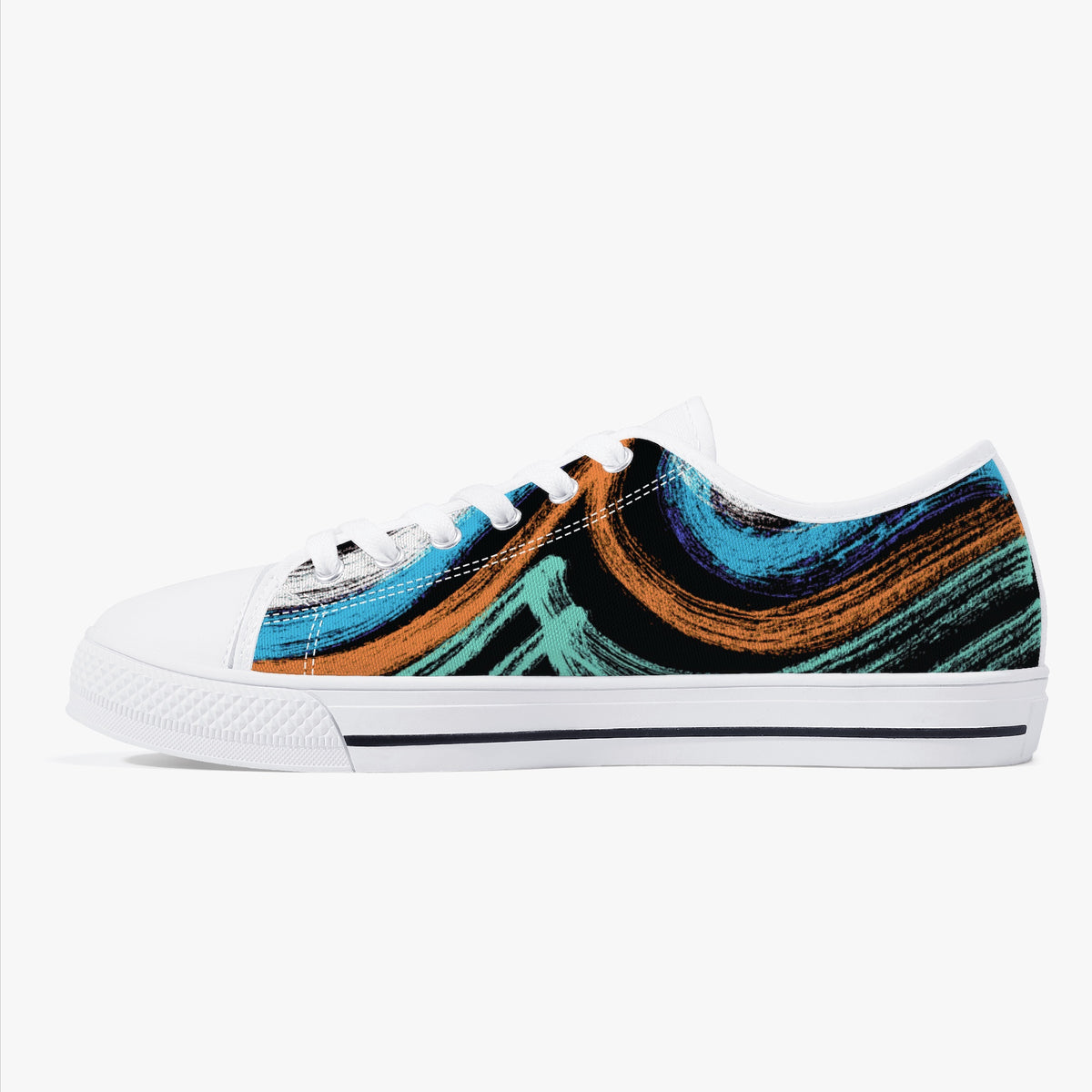 Crake Low Top Blackhole laced custom prints canvas shoes