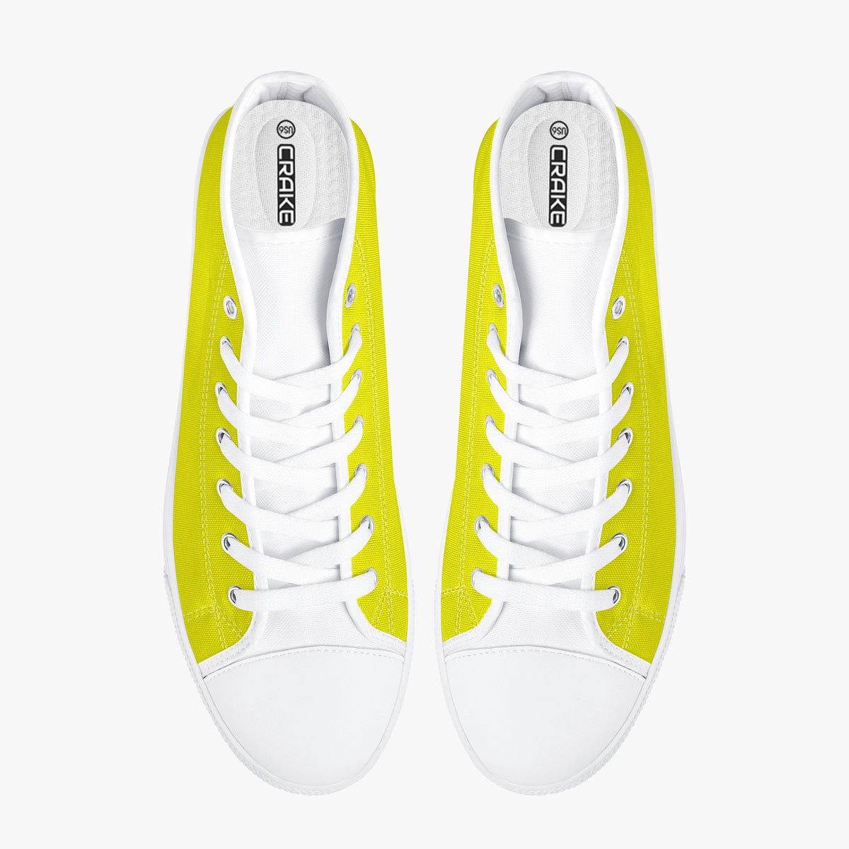 Crake High Top Lemon laced high top plain color canvas shoes