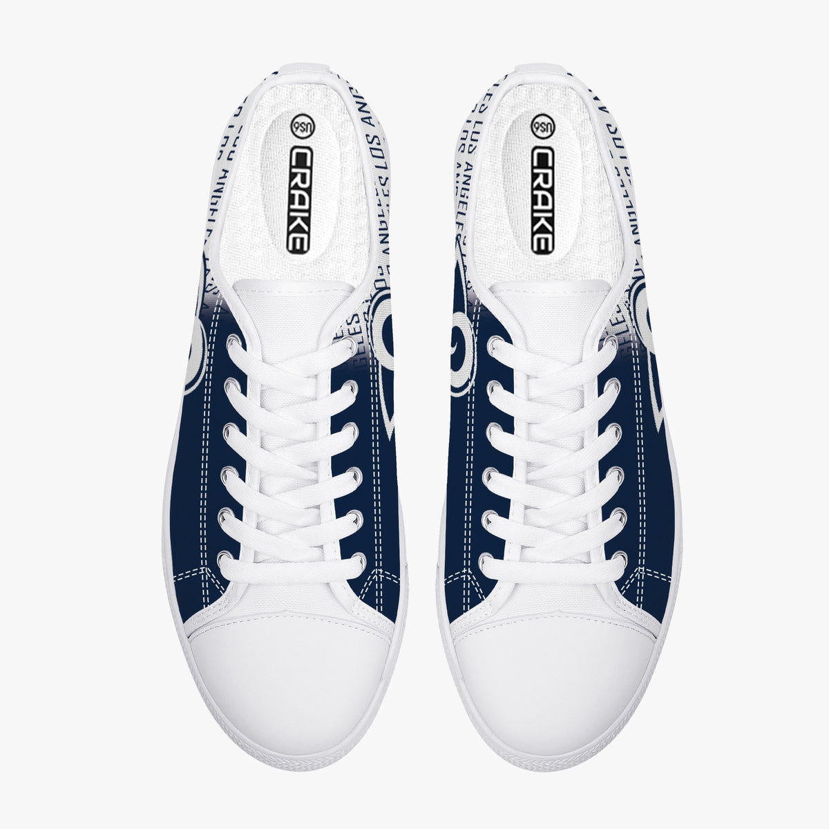 Crake Low Top LA Bull laced custom prints canvas shoes