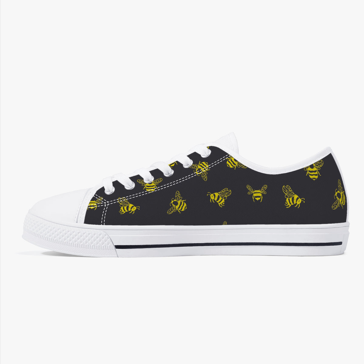 Crake Low Top Bees laced custom prints canvas shoes