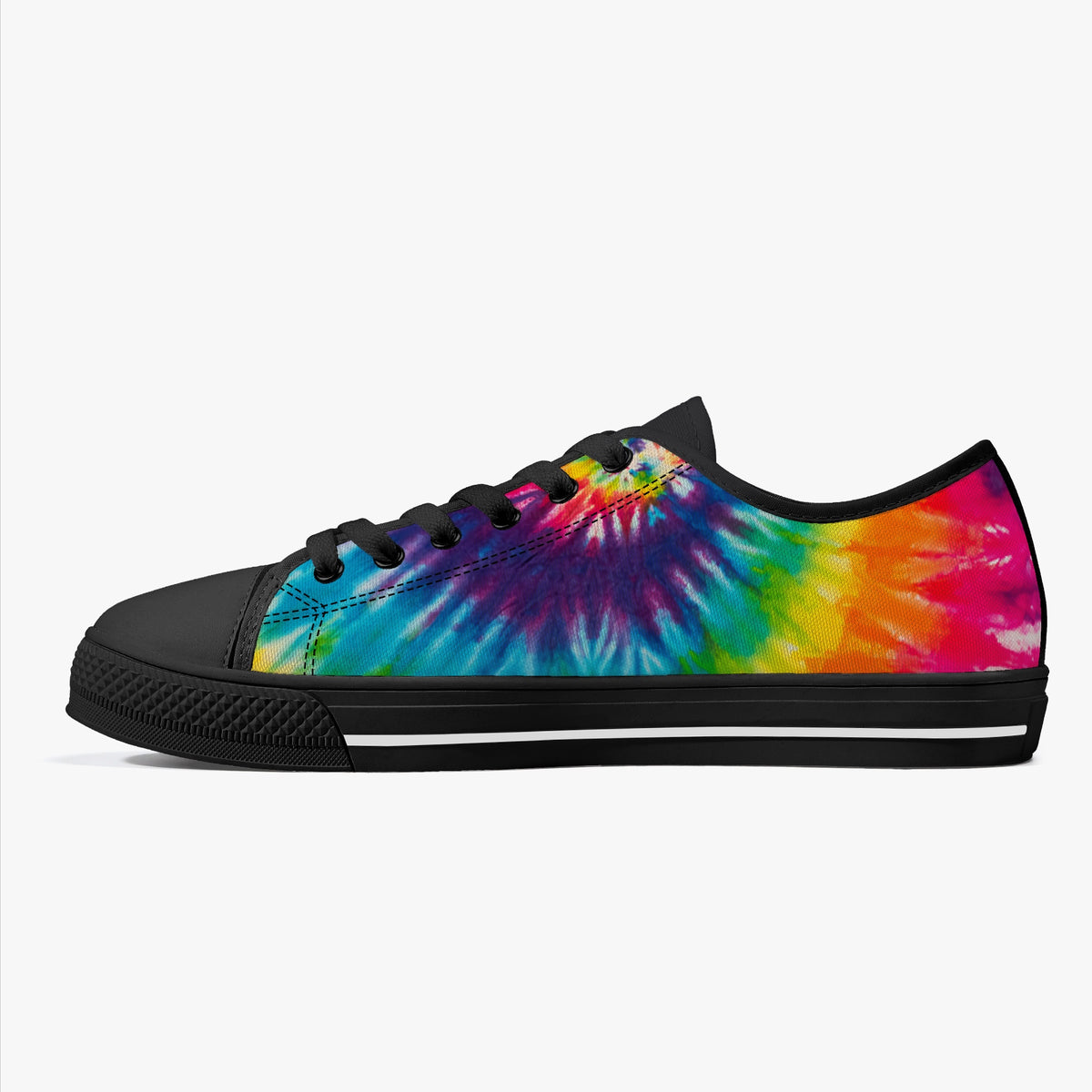 Crake Low Top Rainbow laced custom prints canvas shoes