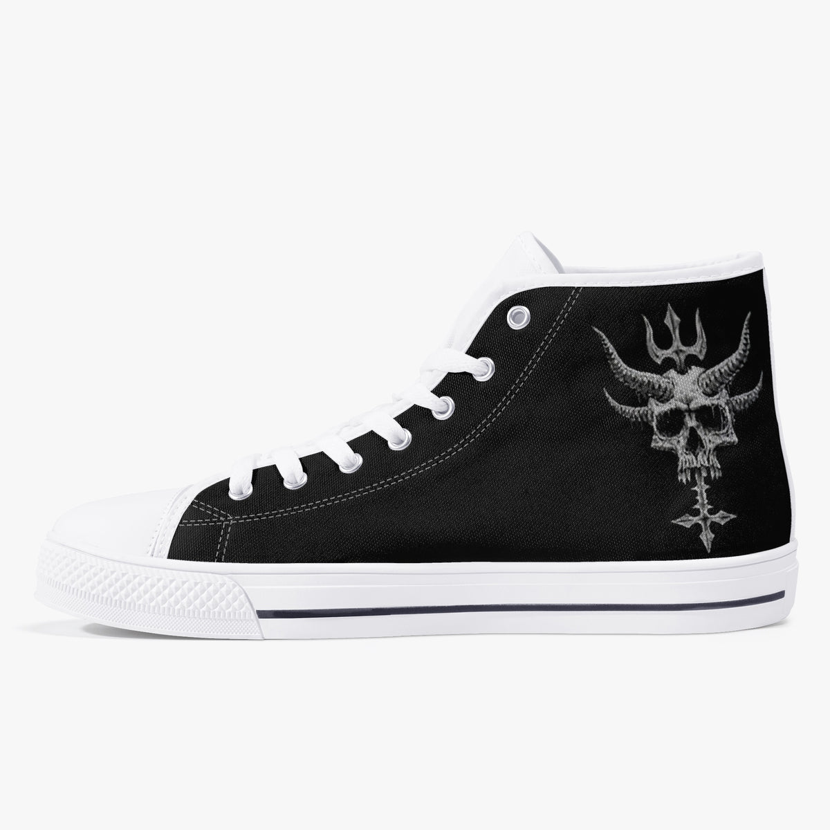 Crake High Top Hades laced custom prints canvas shoes