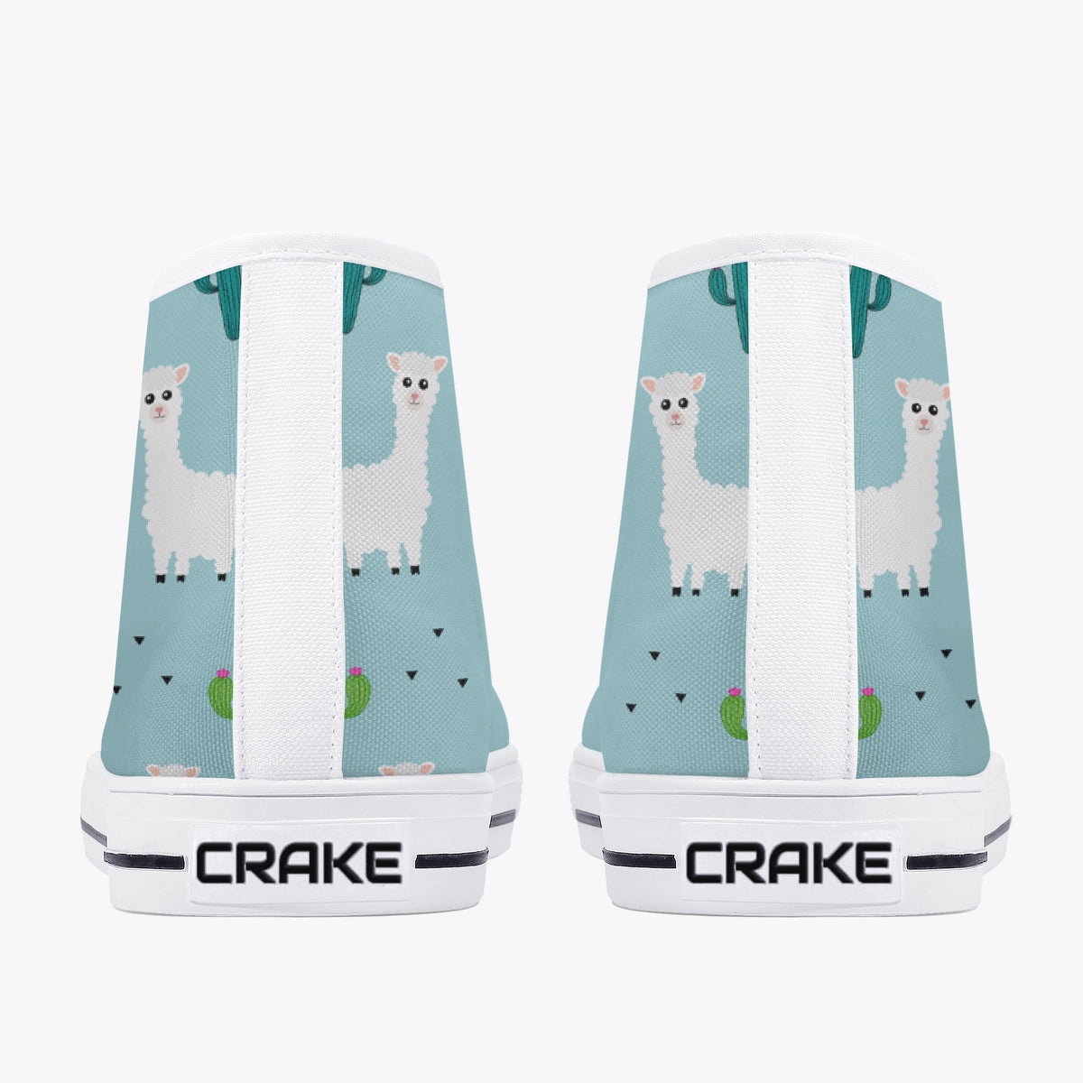Crake High Top Alpaca 2 laced custom prints canvas shoes