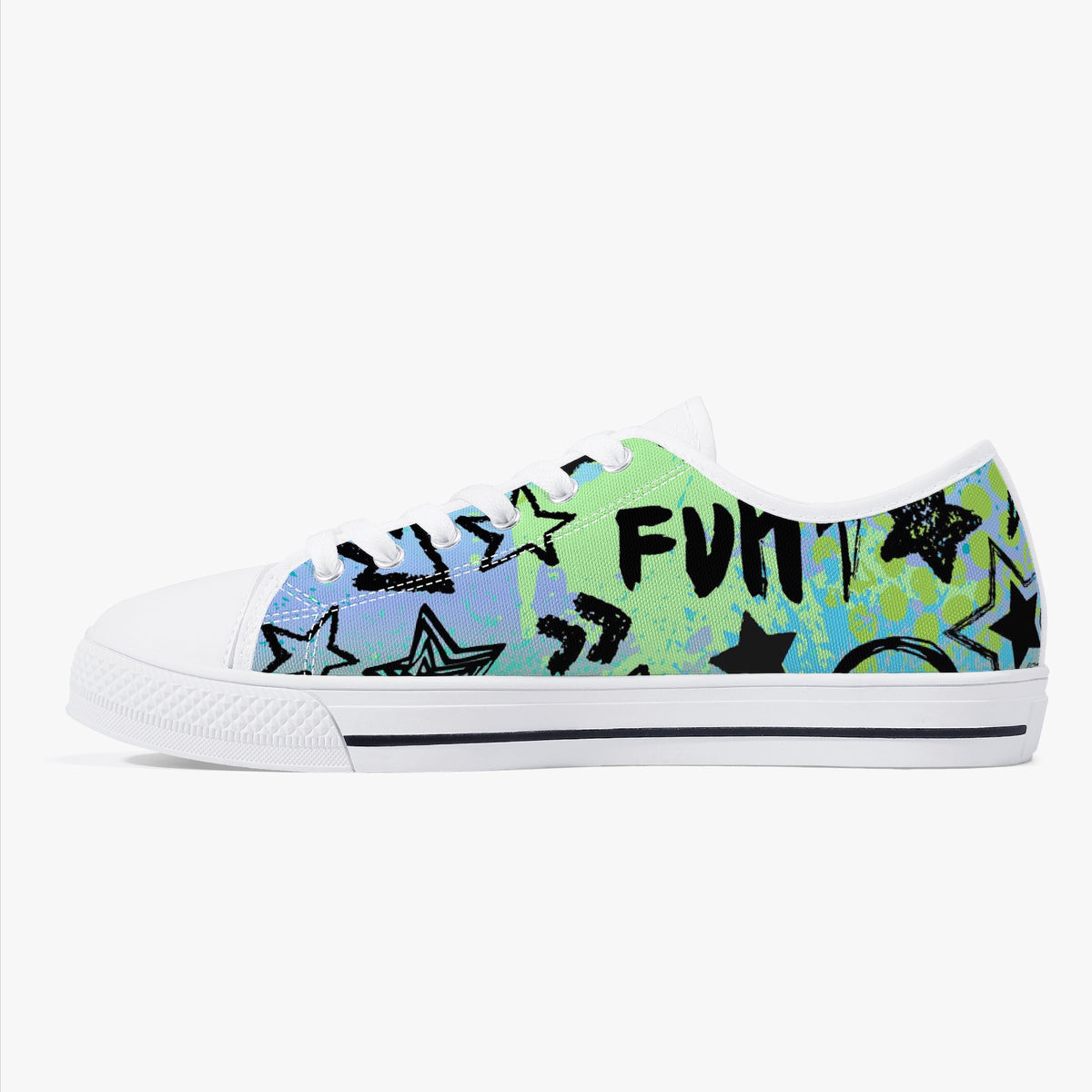 Crake Low Top FX Graffiti laced custom prints canvas shoes