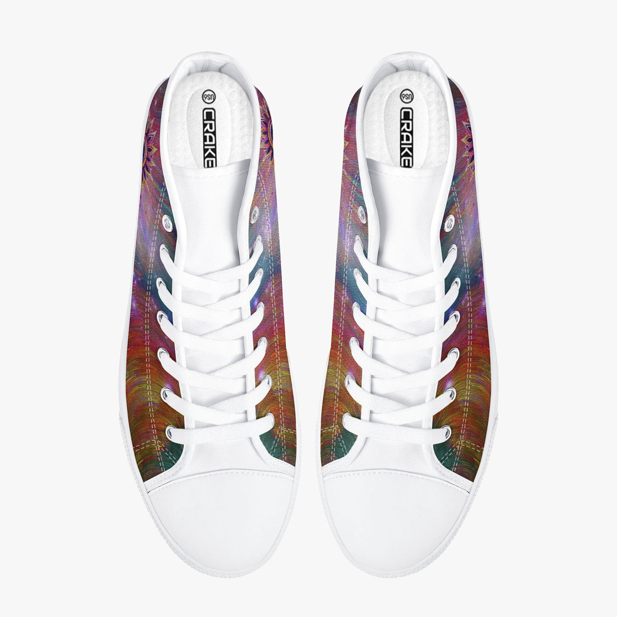 Crake High Top Single Eyed Sunflower laced custom prints canvas shoes