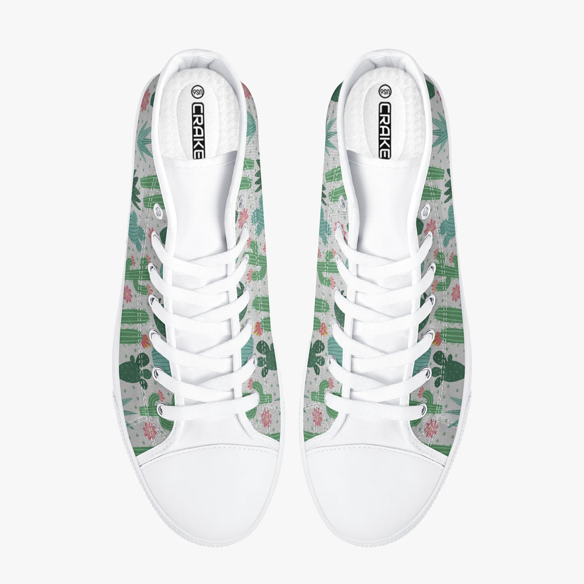 Crake High Top Cactus laced custom prints canvas shoes