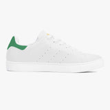Crake Frida - Green laced minimalist unisex white sneakers at RM MYR289