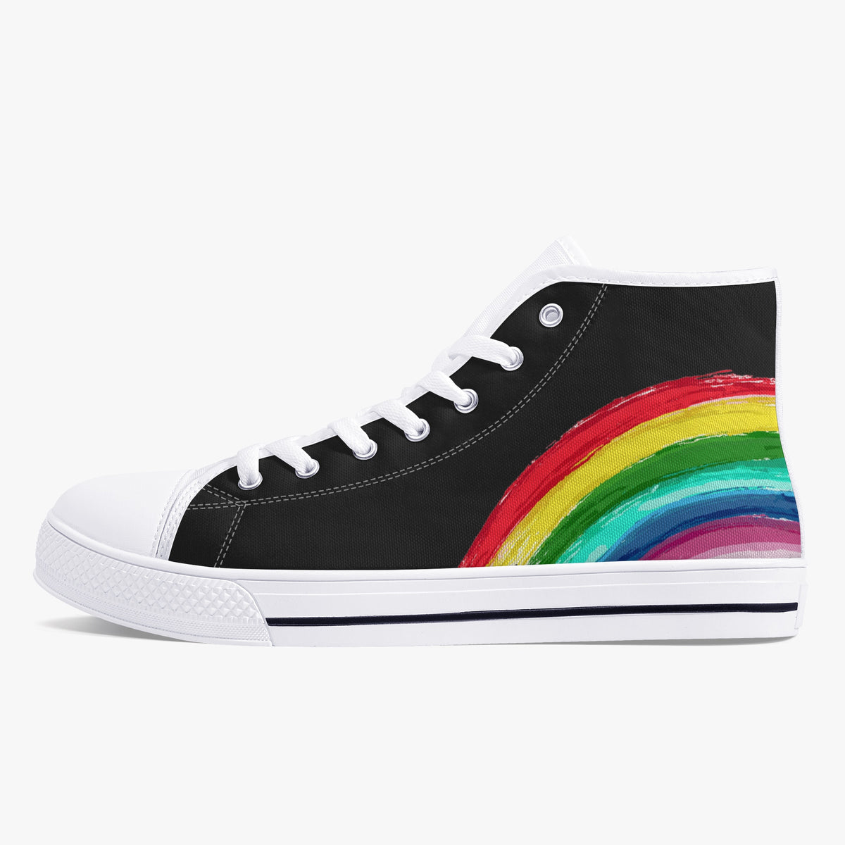 Crake High Top Rainbow 3 laced custom prints canvas shoes
