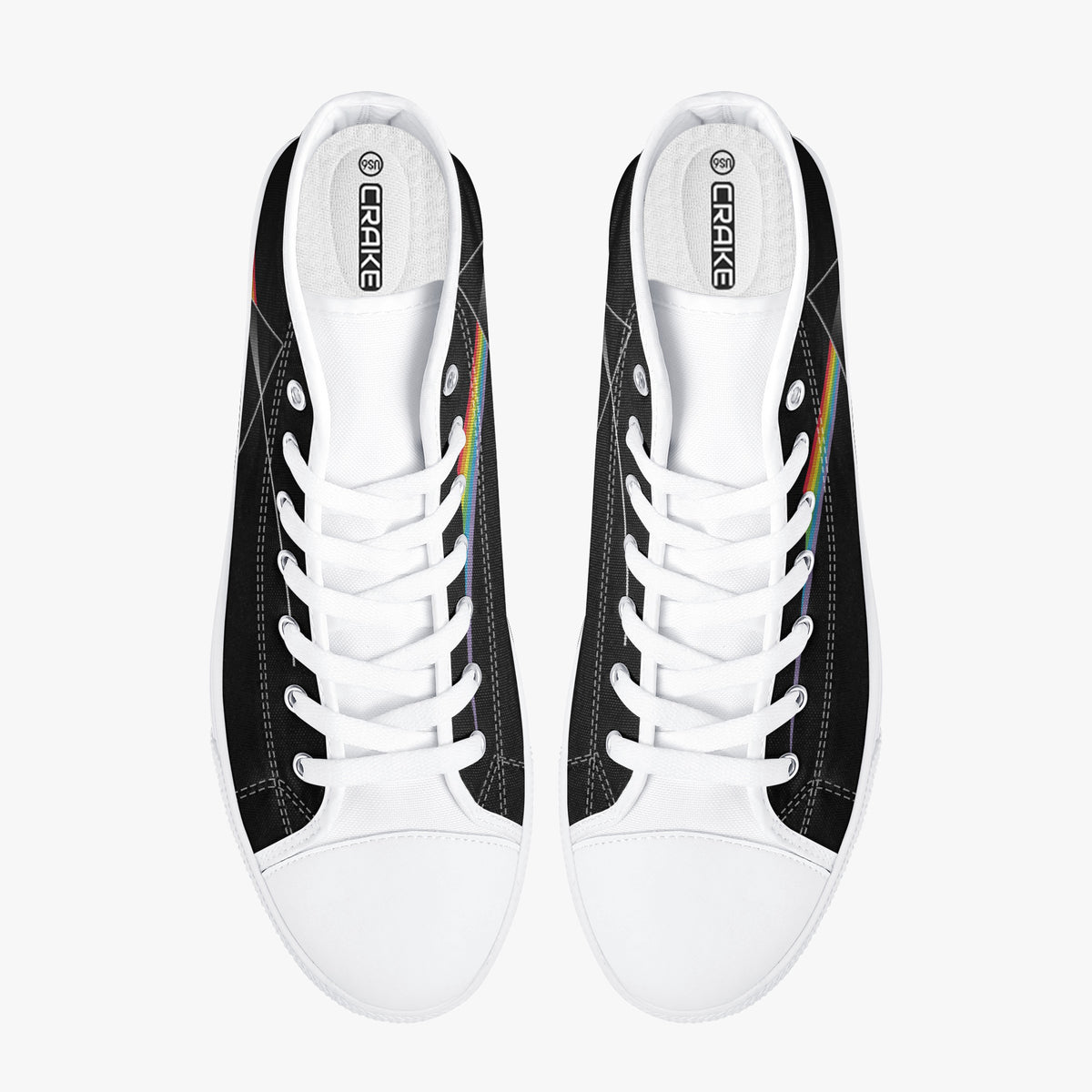 Crake High Top Prisma laced custom prints canvas shoes