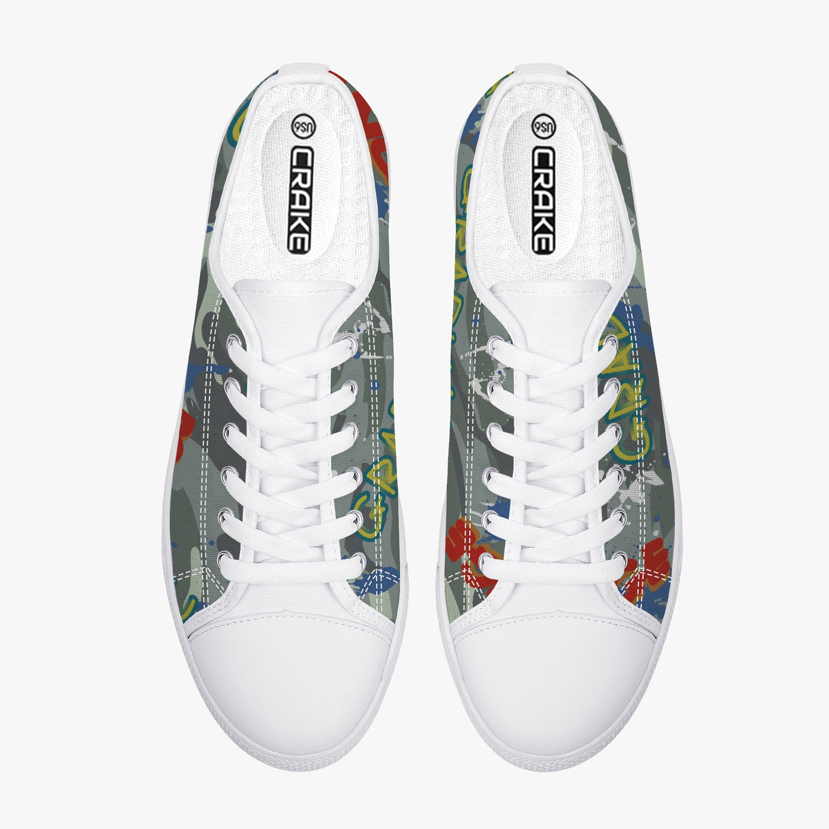 Crake Low Top Gradual laced custom prints canvas shoes