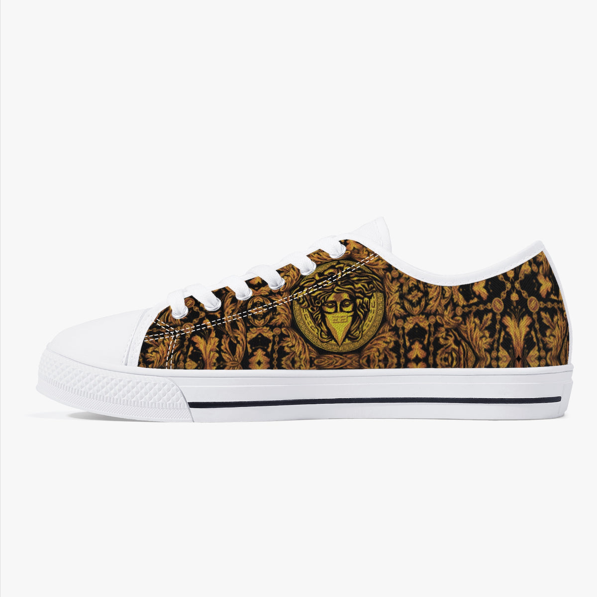 Crake Low Top Masked Man laced custom prints canvas shoes
