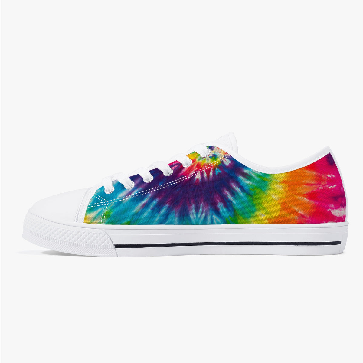 Crake Low Top Rainbow laced custom prints canvas shoes