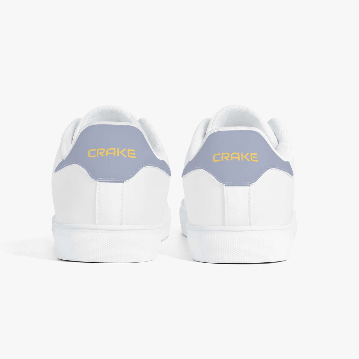Crake Frida - Grey laced minimalist unisex white sneakers