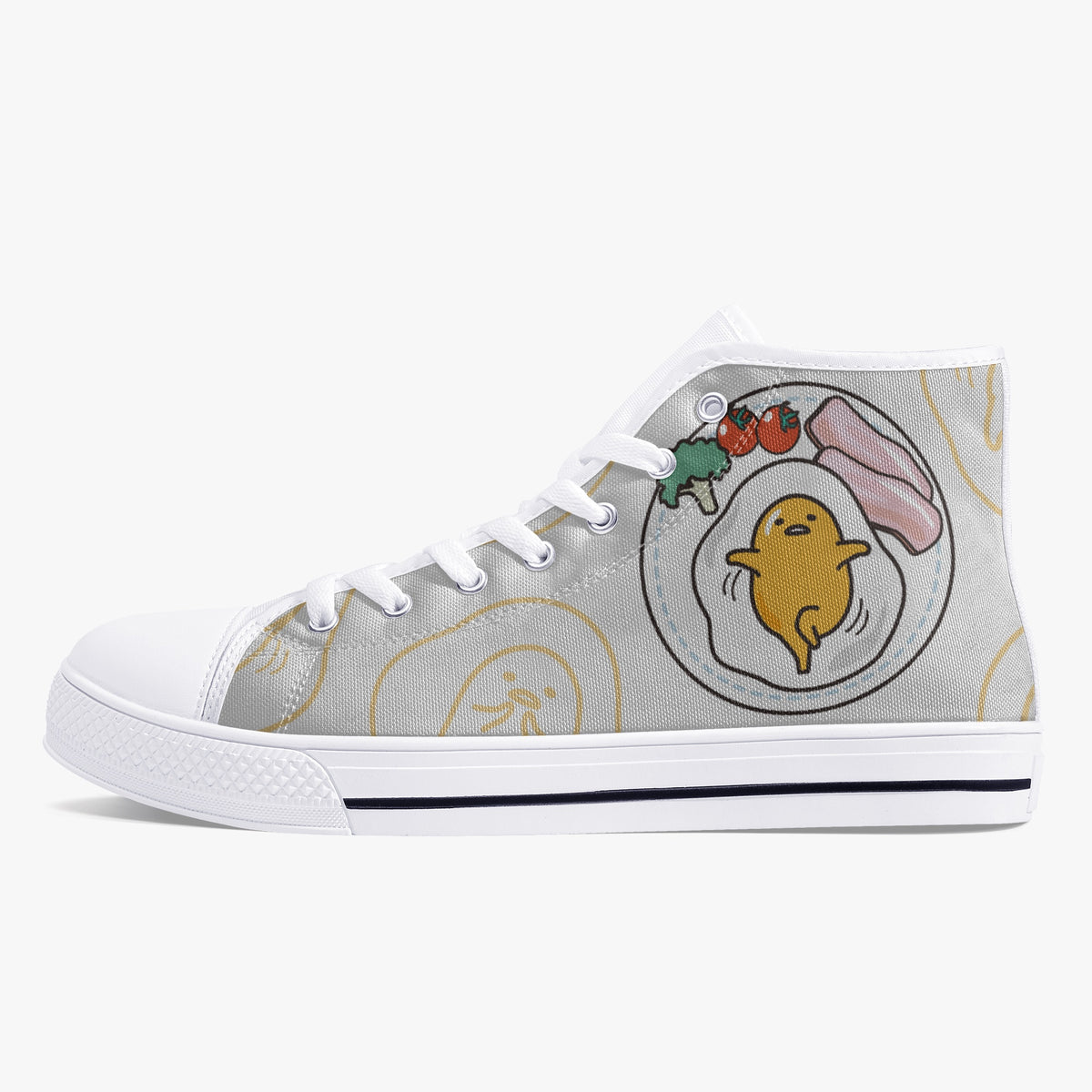 Crake High Top Egger Plate laced custom prints canvas shoes