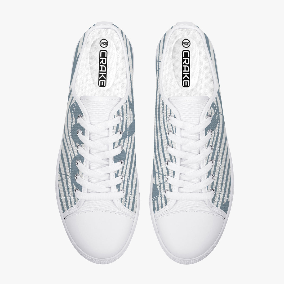 Crake Low Top The Curtain laced custom prints canvas shoes