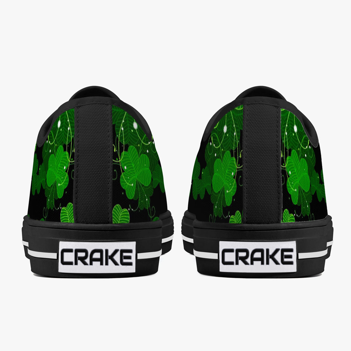 Crake Low Top Four-leaf clover laced custom prints canvas shoes