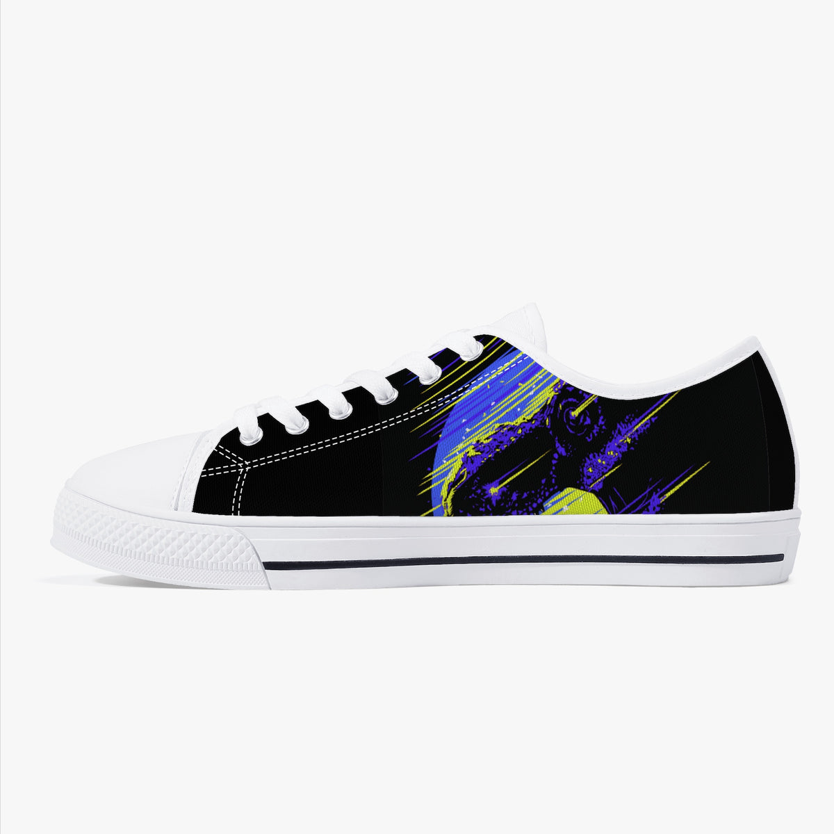Crake Low Top T Rex laced custom prints canvas shoes