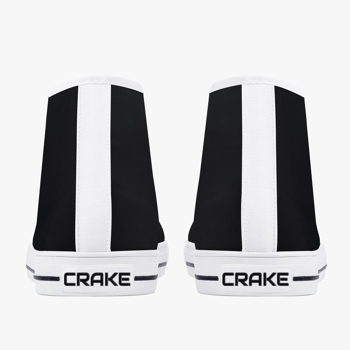 Crake High Top Black laced high top plain color canvas shoes
