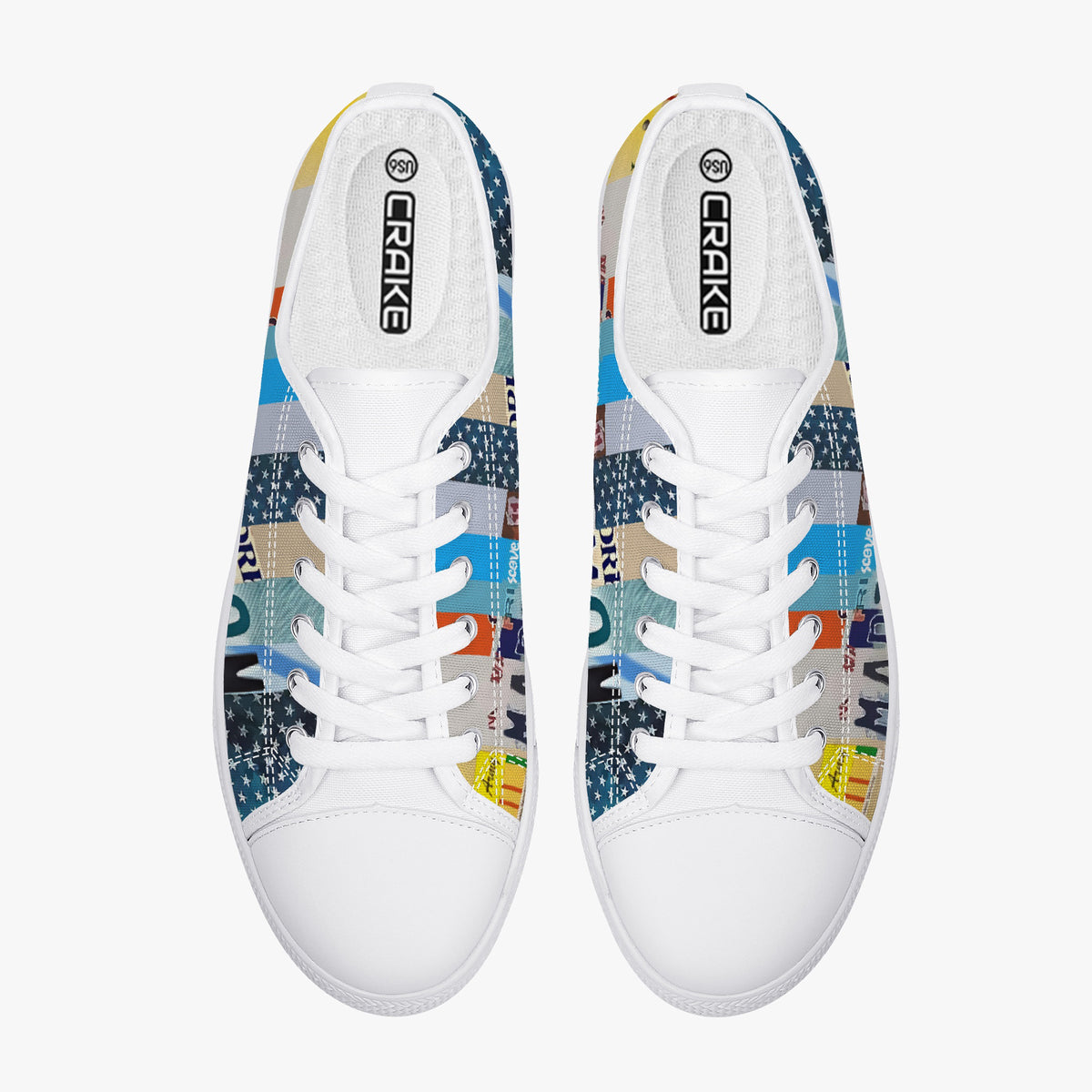 Crake Low Top Marine Mom laced custom prints canvas shoes