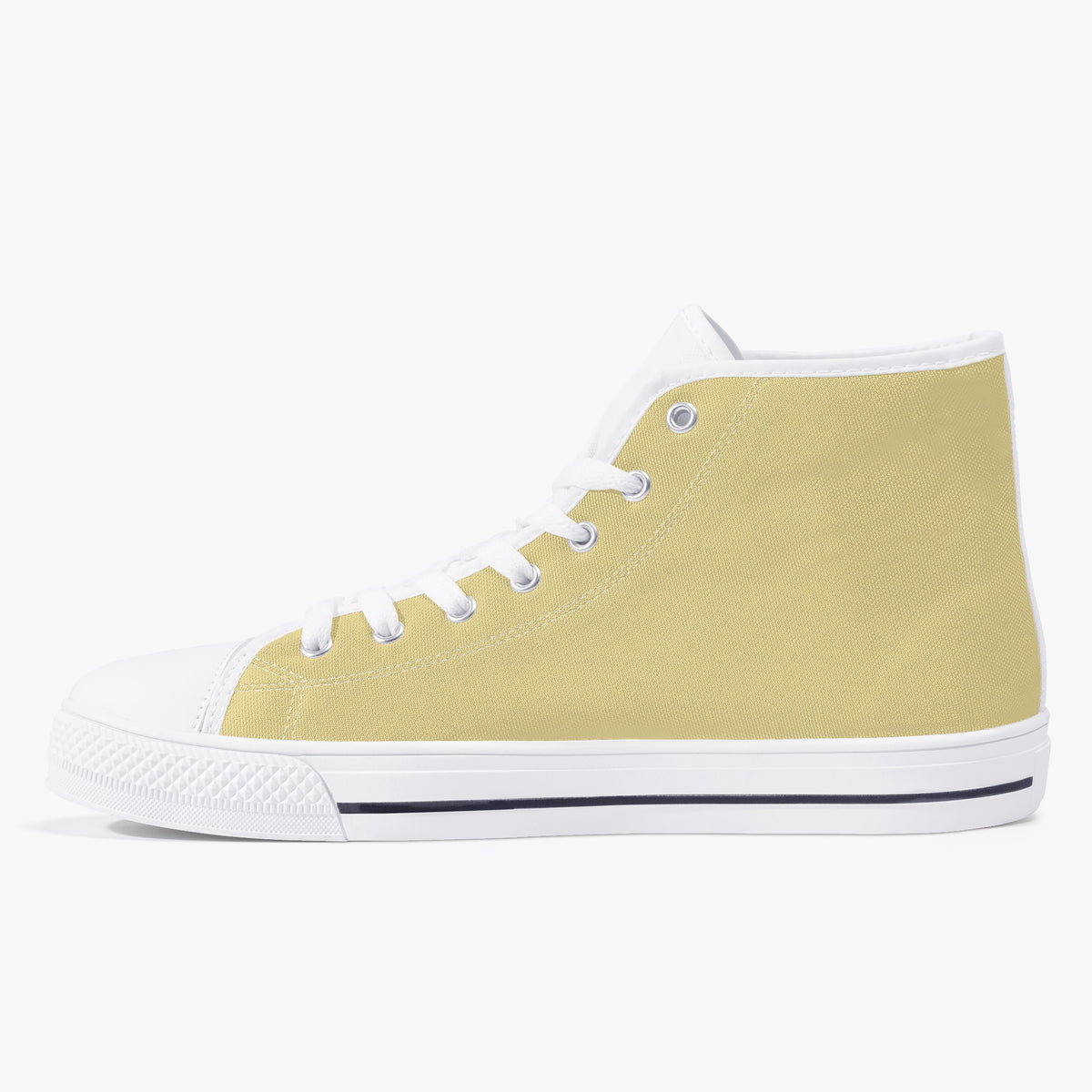 Crake High Top Flaxen laced high top plain color canvas shoes