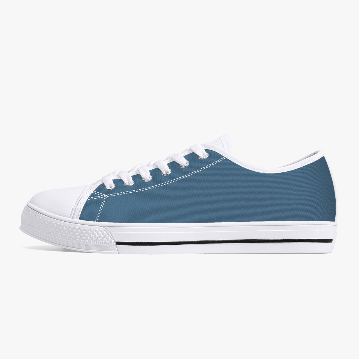 Crake Low Top Navy laced low top plain color canvas shoes