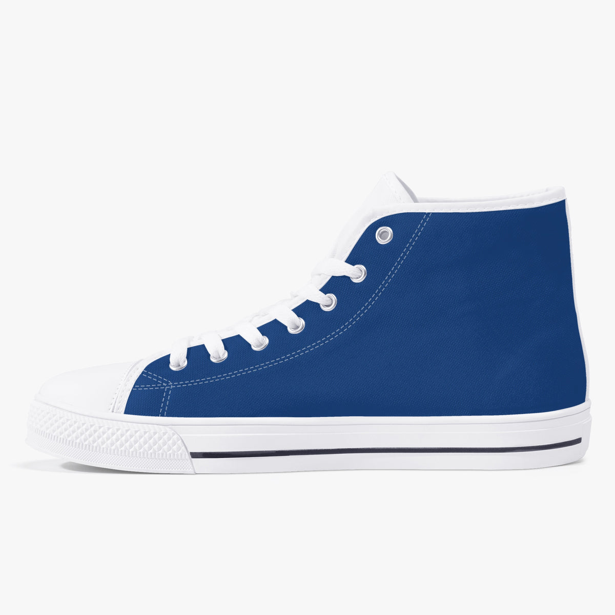 Crake High Top Blue laced high top plain color canvas shoes