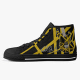Crake High Top Yellow Guitar laced custom prints canvas shoes at RM MYR289