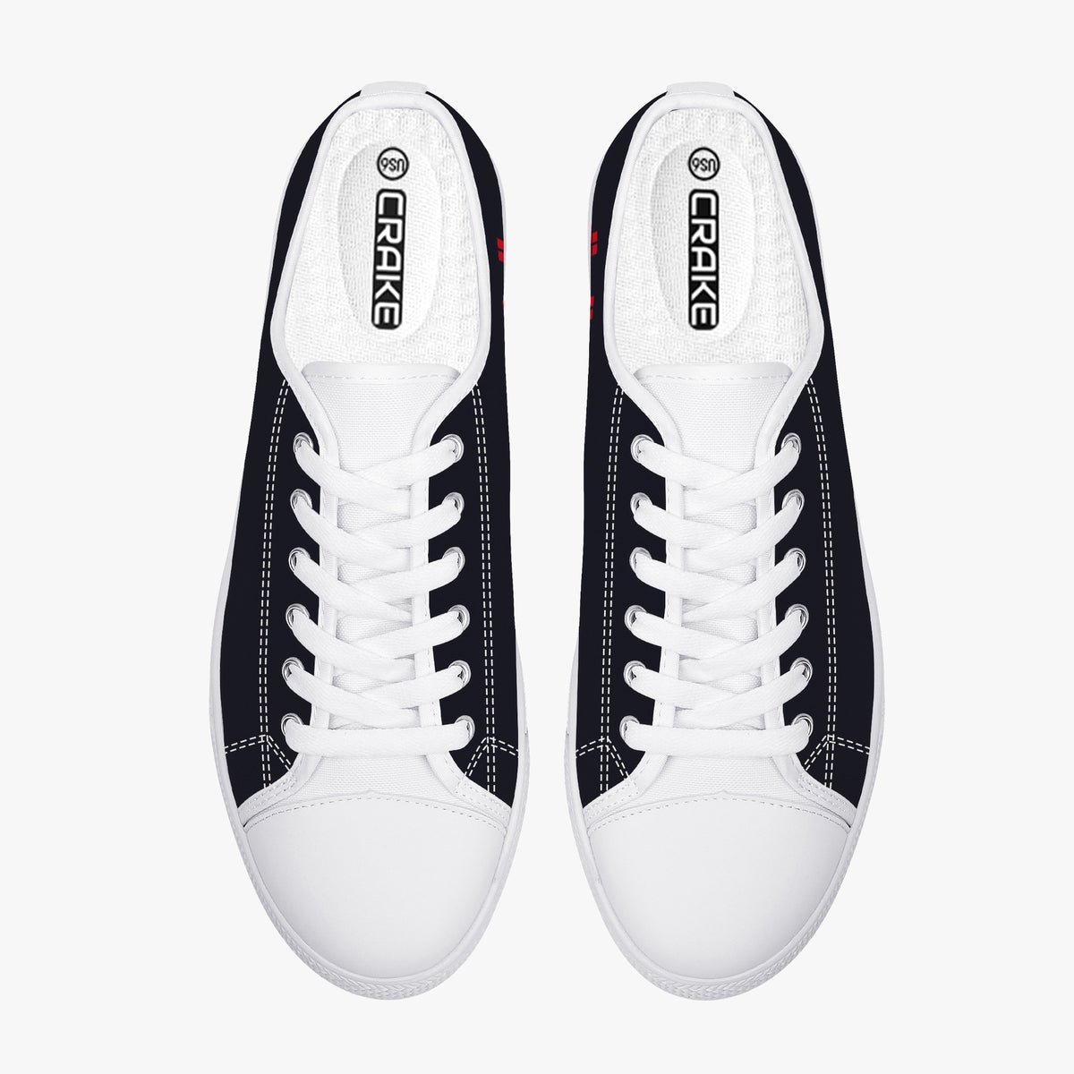 Crake Low Top Love laced custom prints canvas shoes