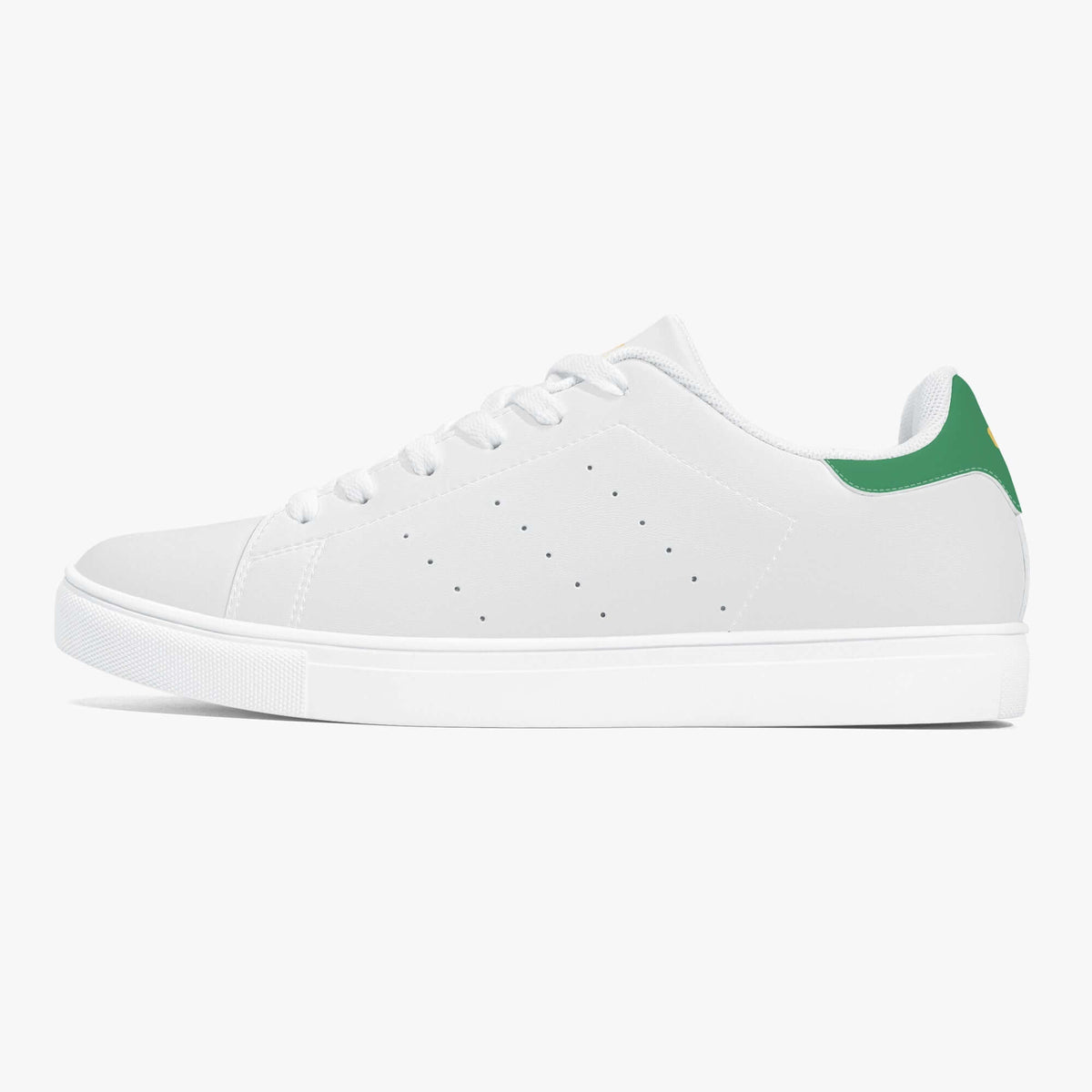 Crake Frida - Green laced minimalist unisex white sneakers