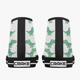Crake High Top Green Dinosaurs laced custom prints canvas shoes at RM MYR289