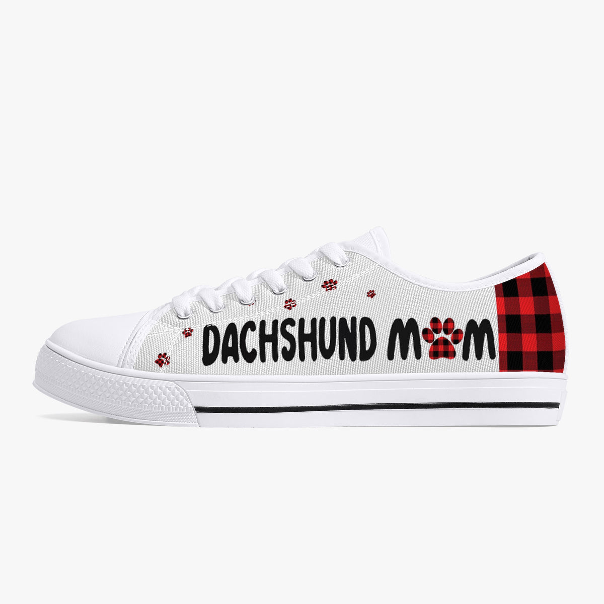 Crake Low Top Dachsund laced custom prints canvas shoes