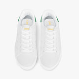 Crake Frida - Green laced minimalist unisex white sneakers at RM MYR289