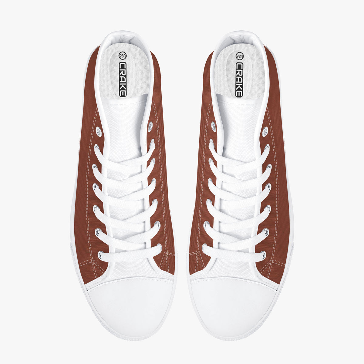 Crake High Top Brunette laced high top plain color canvas shoes