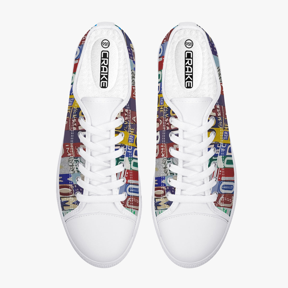 Crake Low Top Colorguard laced custom prints canvas shoes