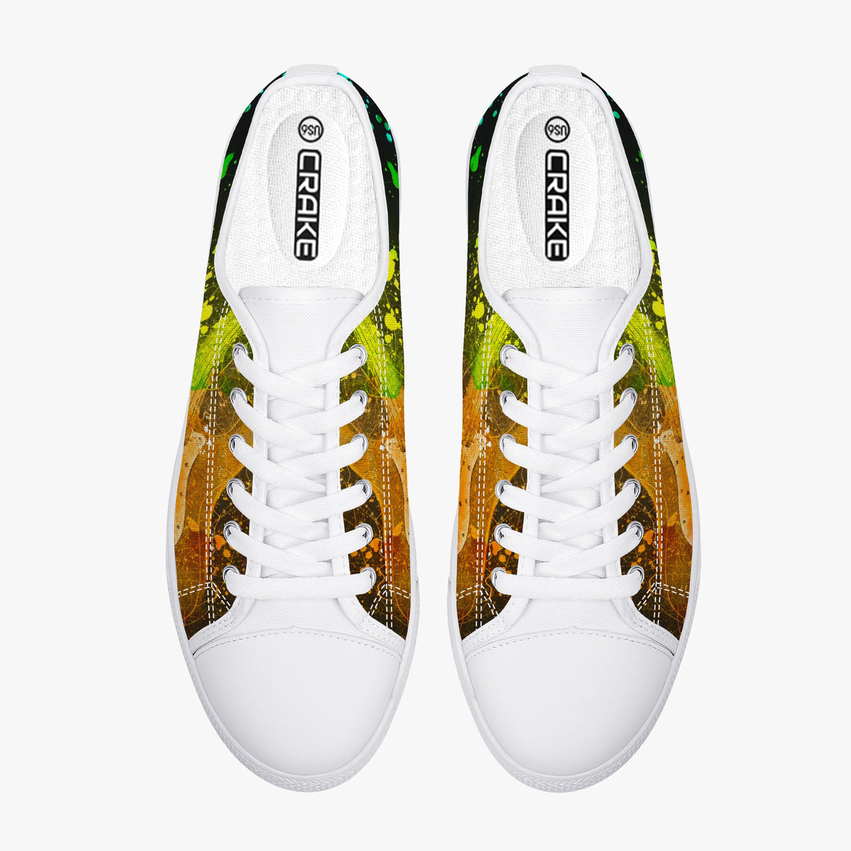 Crake Low Top Faded Guitar laced custom prints canvas shoes
