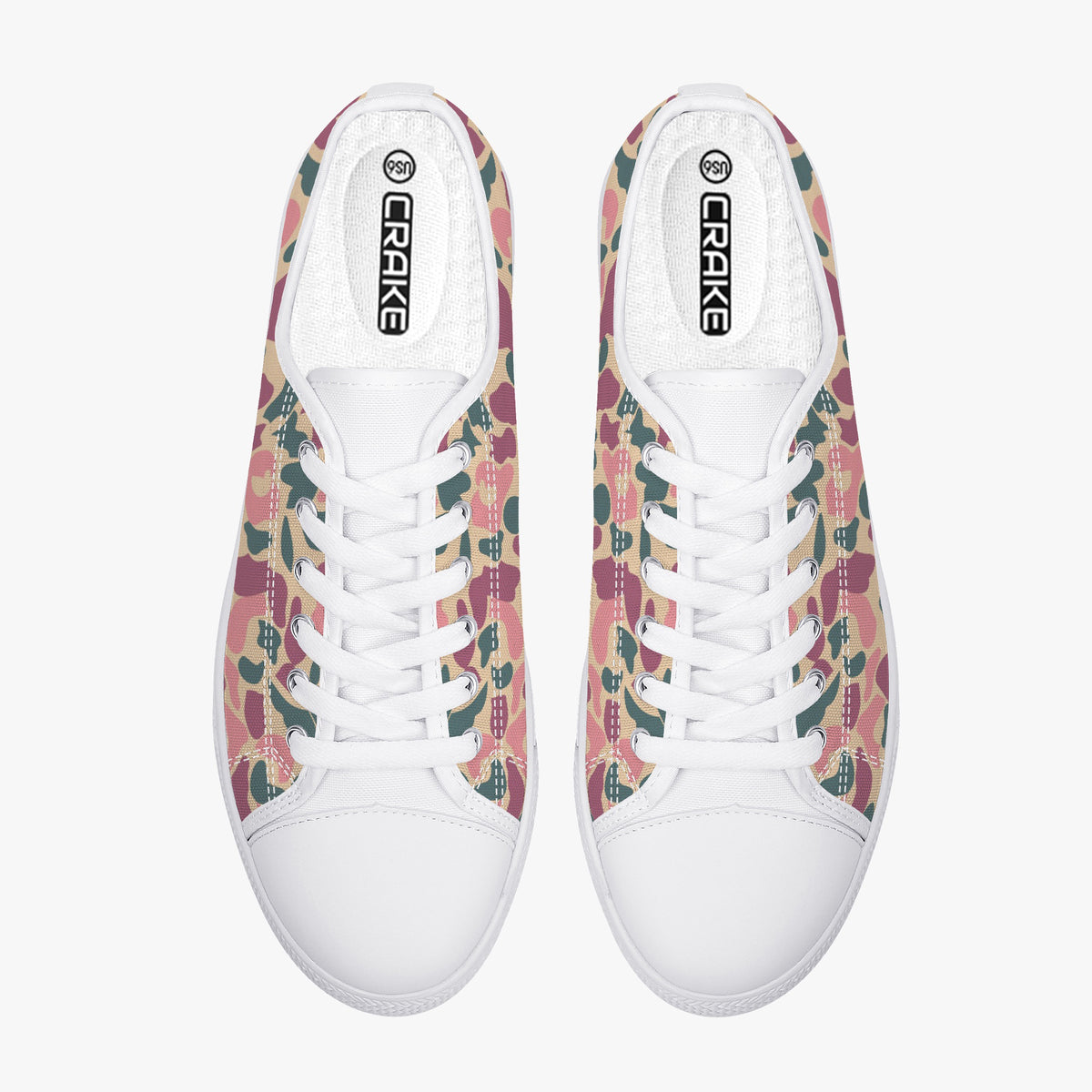 Crake Low Top Yoshi laced custom prints canvas shoes