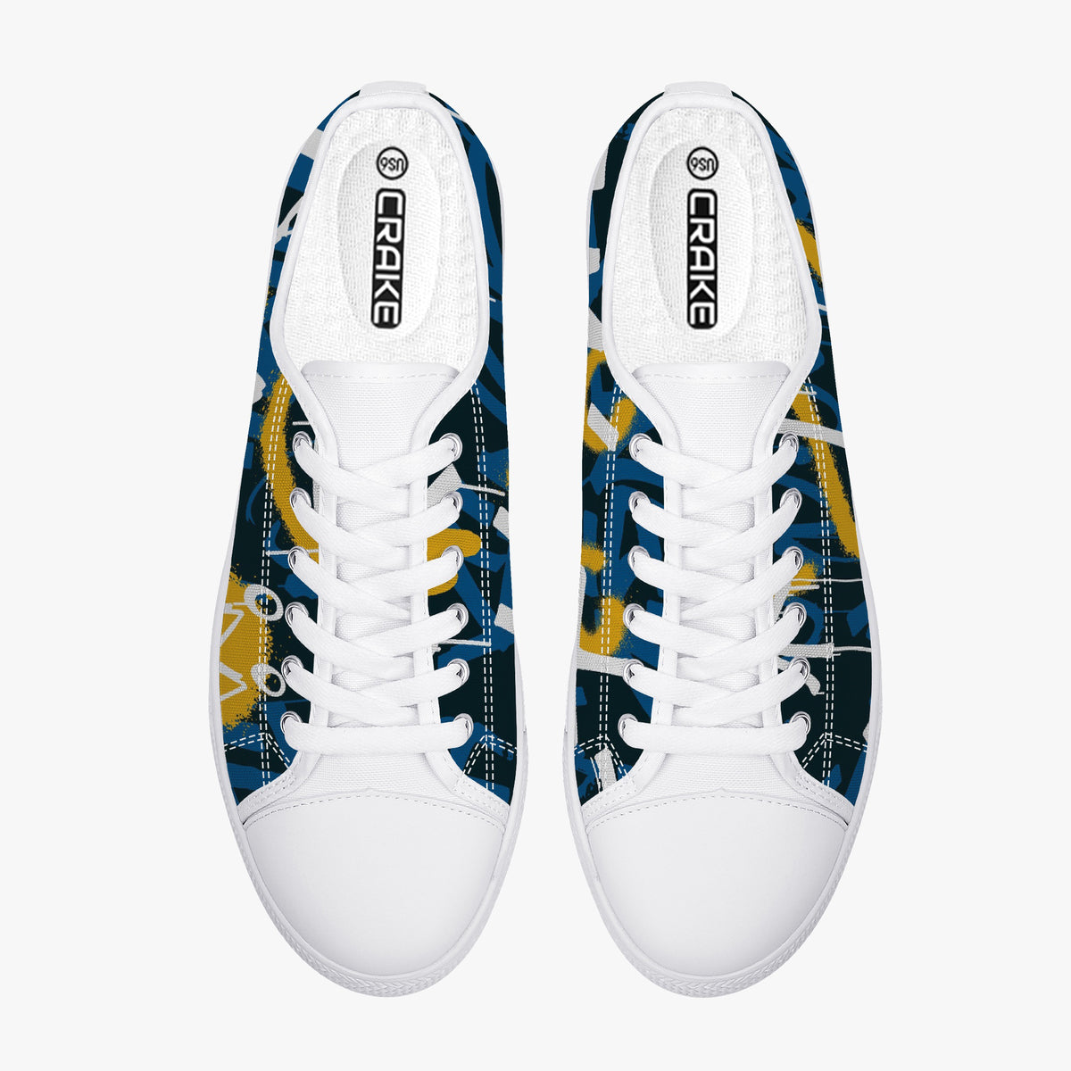 Crake Low Top Sunset laced custom prints canvas shoes