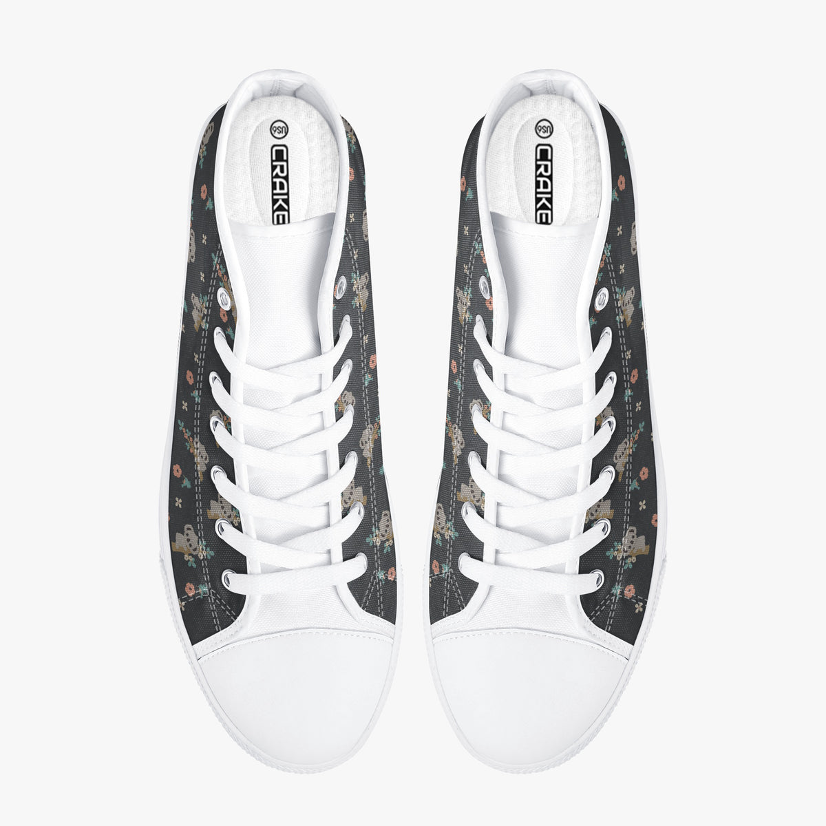 Crake High Top Koala Bear laced custom prints canvas shoes