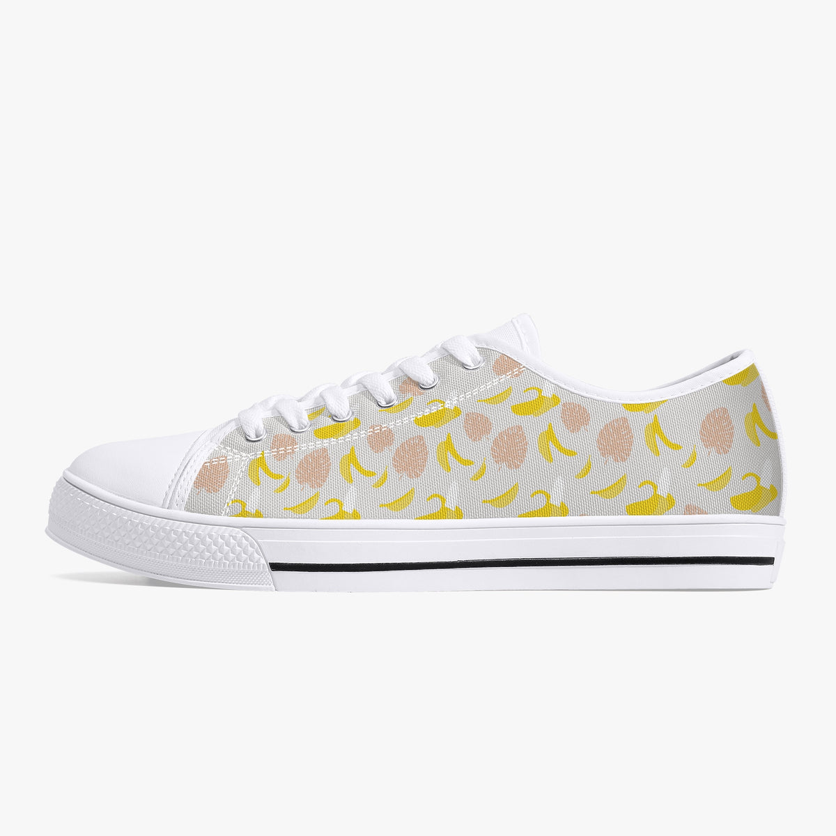 Crake Low Top Bananas laced custom prints canvas shoes