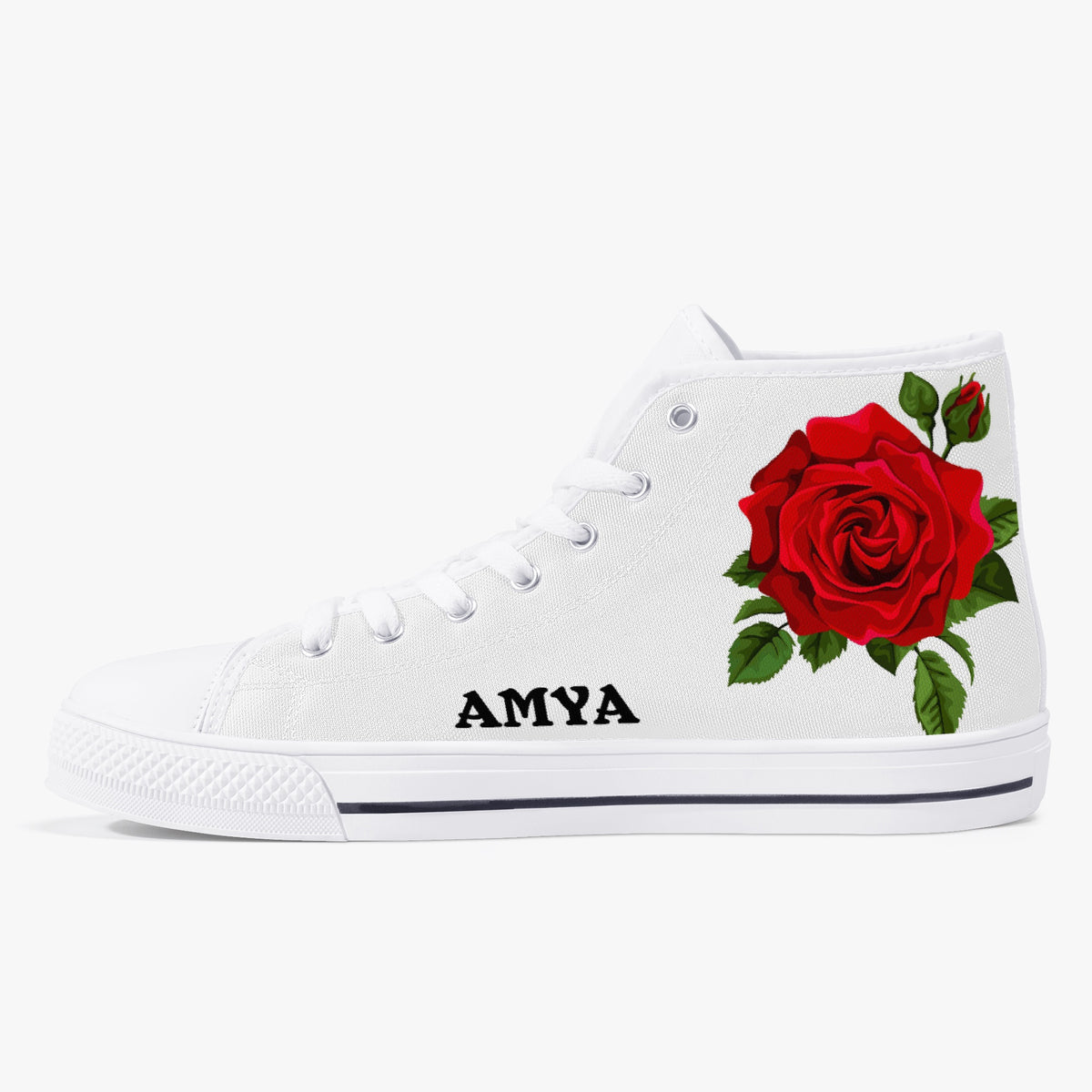 Crake High Top Amya Rose laced custom prints canvas shoes