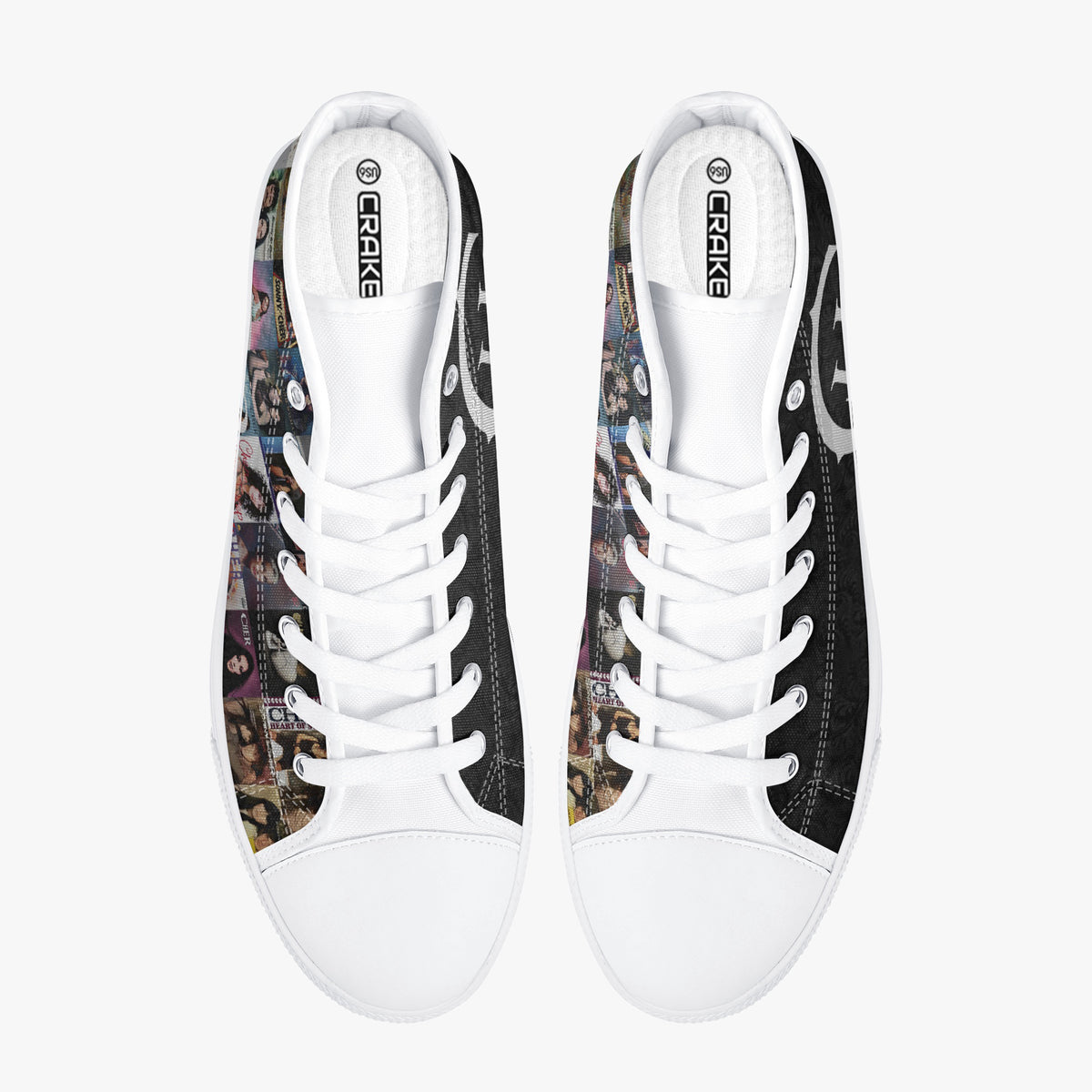Crake High Top Cher laced custom prints canvas shoes