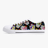 Crake Low Top Fancy Skulls laced custom prints canvas shoes at RM MYR289