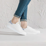 Crake Frida - Grey laced minimalist unisex white sneakers at RM MYR289