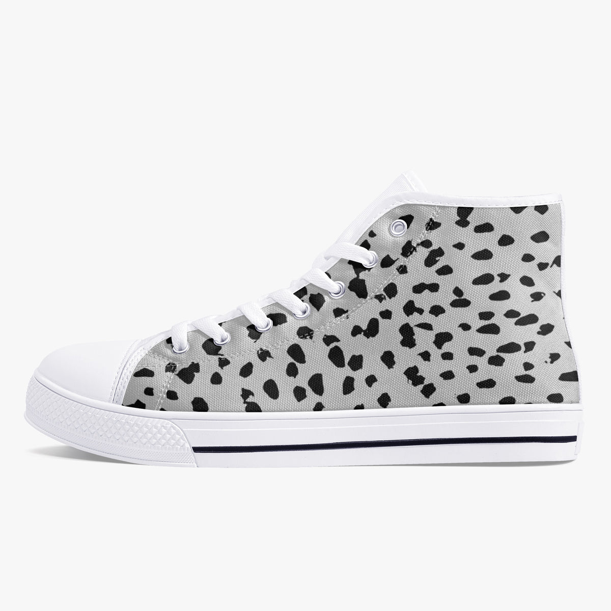 Crake High Top Black Spotted laced custom prints canvas shoes