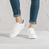 Crake Frida - Navy laced minimalist unisex white sneakers at RM MYR289