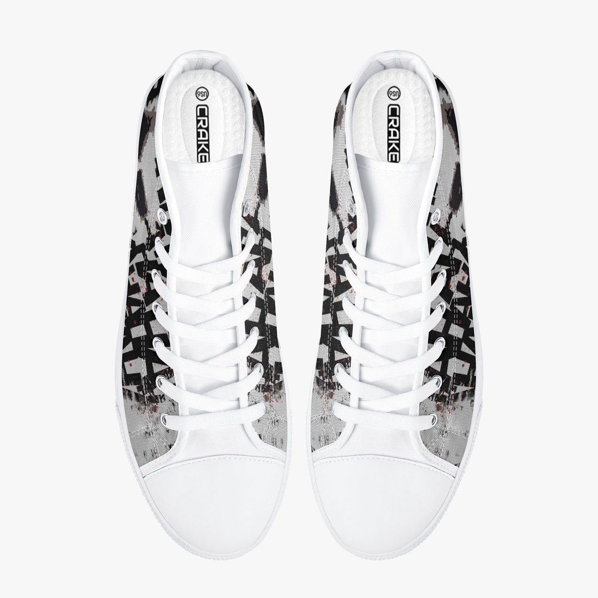 Crake High Top The Clown laced custom prints canvas shoes