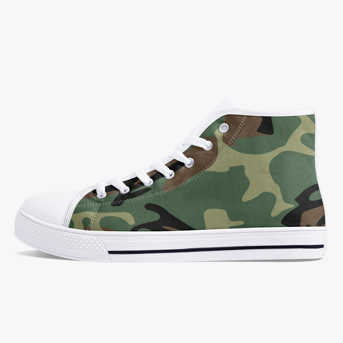 Crake High Top Camo laced custom prints canvas shoes