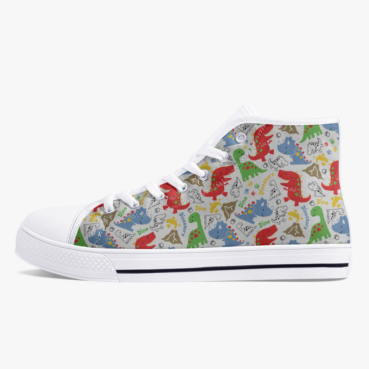 Crake High Top Little Dinosaurs 2 laced custom prints canvas shoes